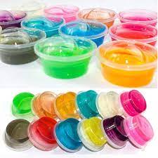 Box Of 6 Pcs Gel Clay Slime Set Bowls Play Dough For Kids 6 Colors